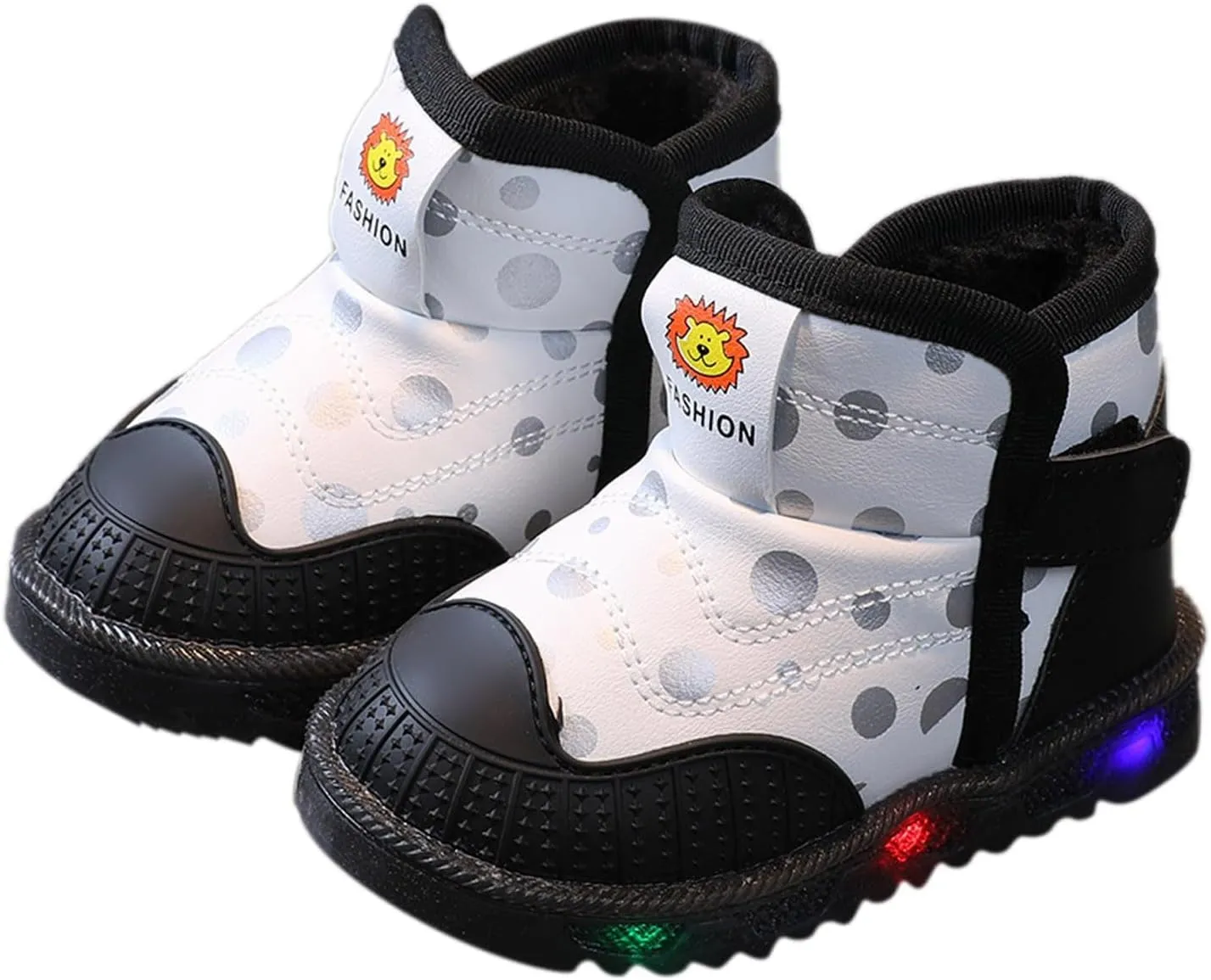 High Top Light Up Toddler Sneakers Boys Girls Cotton Plush Fashion Warm Sneaker Cute Casual Infant Boot for Girls