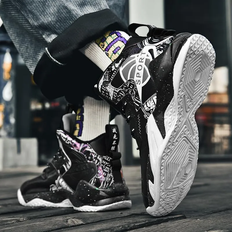 High Upper Basketball Shoes for Men Non Slip Outdoor Cushioning Training Sport Shoes Boys Basketball Shoes