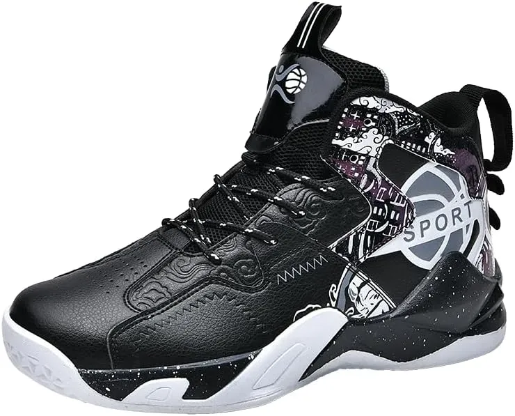High Upper Basketball Shoes for Men Non Slip Outdoor Cushioning Training Sport Shoes Boys Basketball Shoes