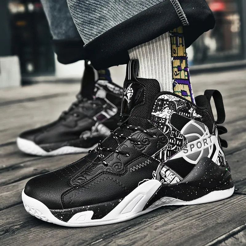 High Upper Basketball Shoes for Men Non Slip Outdoor Cushioning Training Sport Shoes Boys Basketball Shoes
