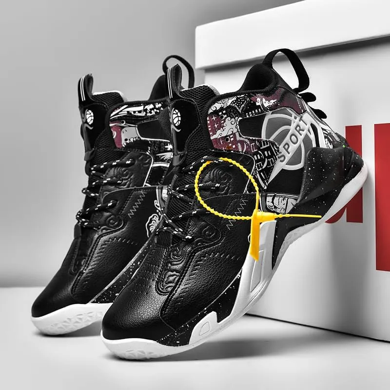 High Upper Basketball Shoes for Men Non Slip Outdoor Cushioning Training Sport Shoes Boys Basketball Shoes