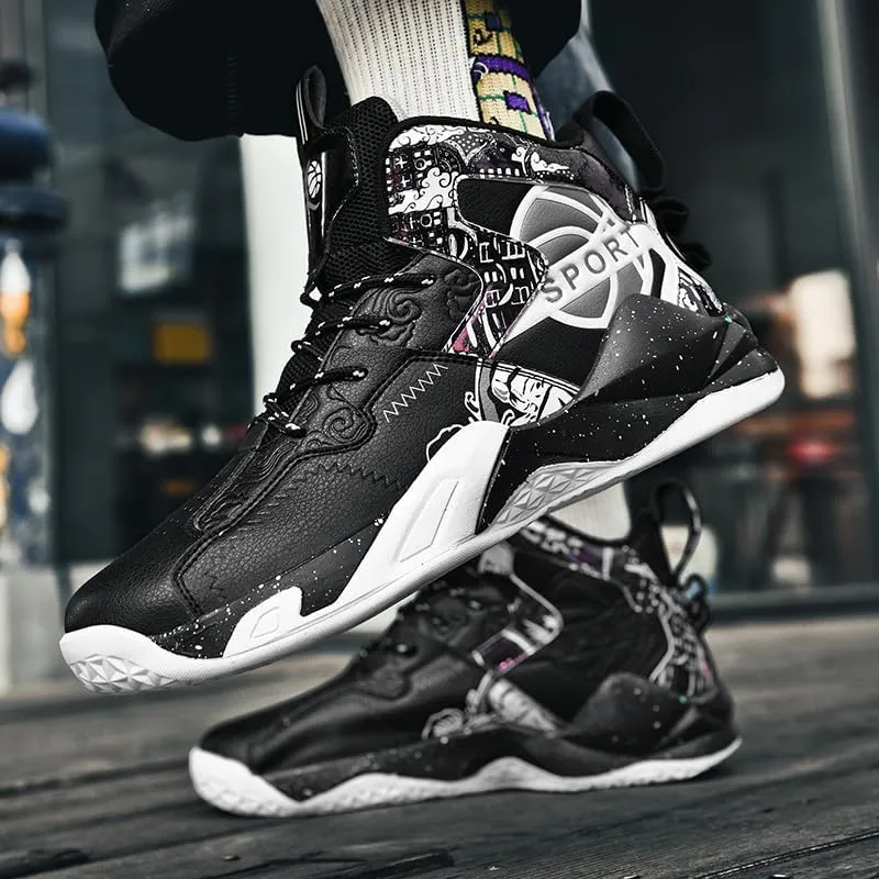 High Upper Basketball Shoes for Men Non Slip Outdoor Cushioning Training Sport Shoes Boys Basketball Shoes