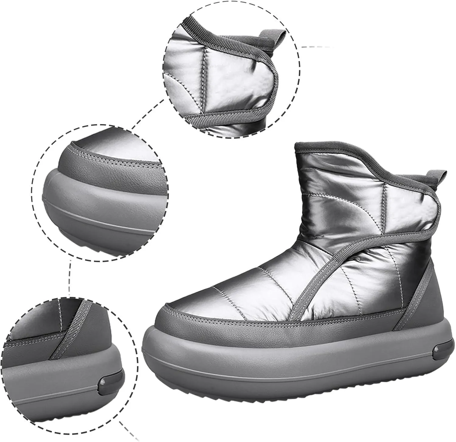 Hiking Boots for Men, Waterproof Fuzzy Boots Fleece Duck Shoes Trekking Trail Climbing Shoes Womens Work Boots