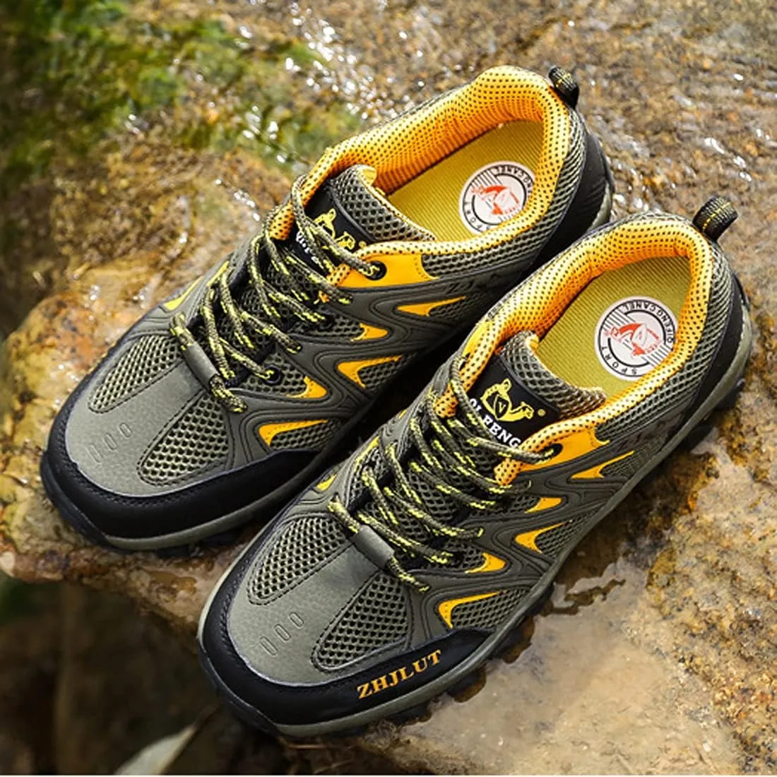 Hiking Boots Mens Walking Shoes Lace Up Backpacking Biking Sports Shoes Climbing Outdoor Low Rise Trekking