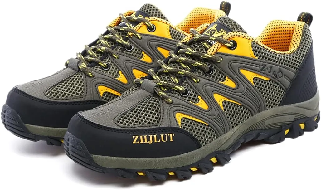 Hiking Boots Mens Walking Shoes Lace Up Backpacking Biking Sports Shoes Climbing Outdoor Low Rise Trekking