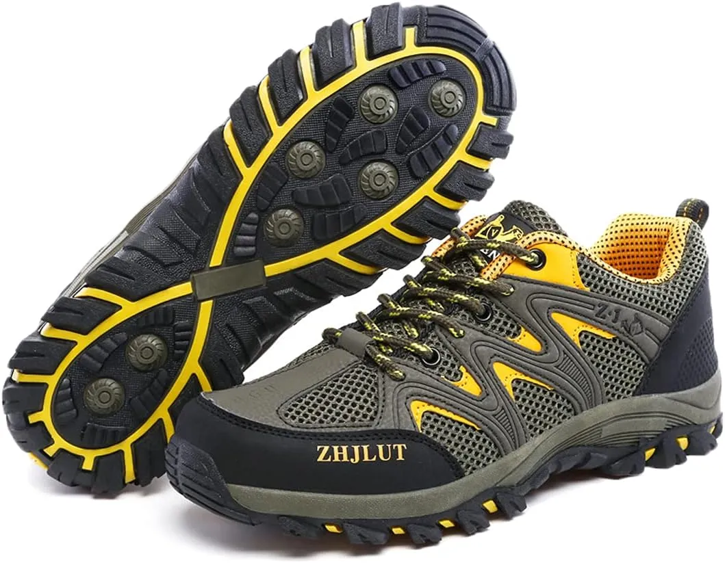 Hiking Boots Mens Walking Shoes Lace Up Backpacking Biking Sports Shoes Climbing Outdoor Low Rise Trekking