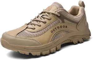 Hiking Shoes Men Lightweight Non-Slip Breathable Net Surface Low-Top Sneakers For Outdoor Walking Climbing