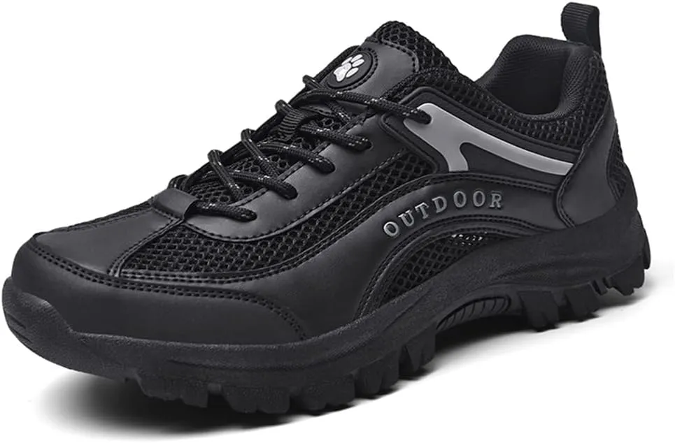 Hiking Shoes Men Lightweight Non-Slip Breathable Net Surface Low-Top Sneakers For Outdoor Walking Climbing