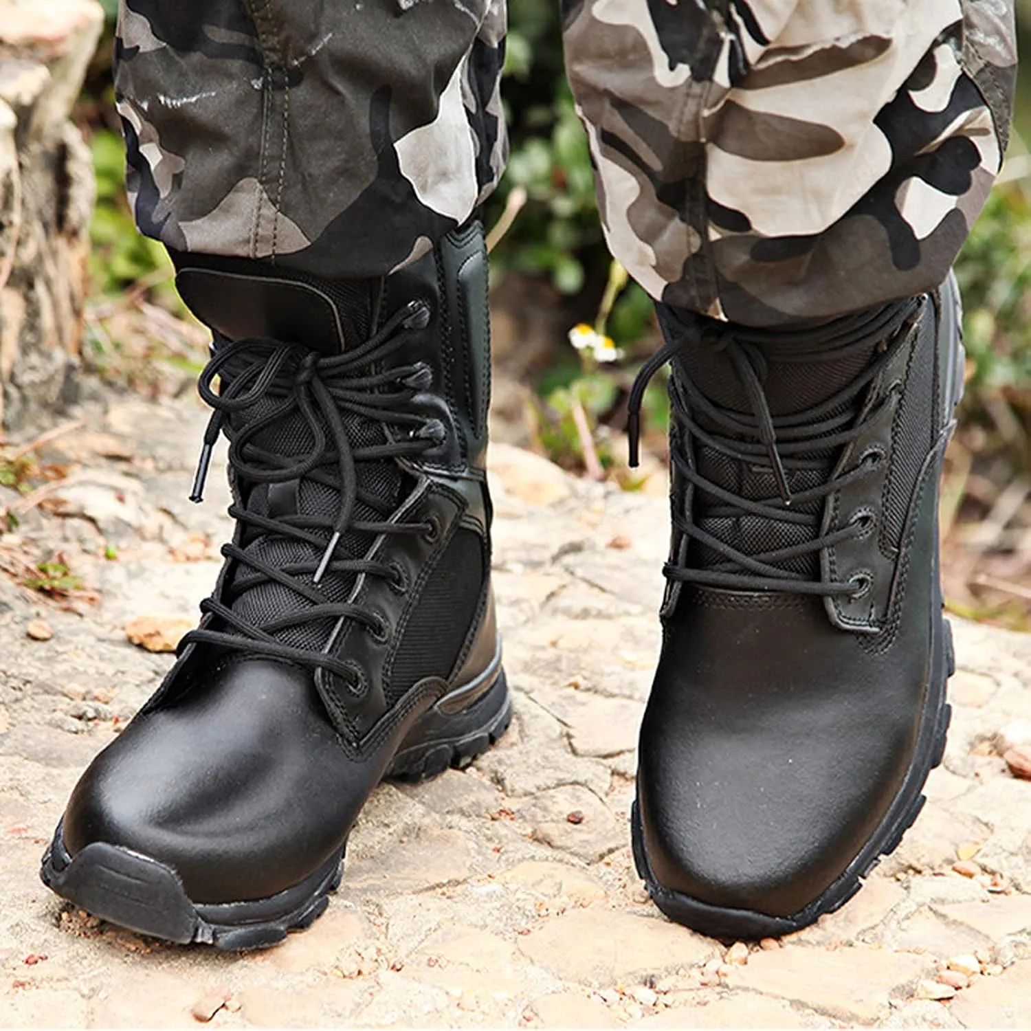 hongrenamz Mens Walking Boots Climbing Shoes Non-Slip Breathable Hiking Shoes Men Outdoor Trekking Hiking Footwear