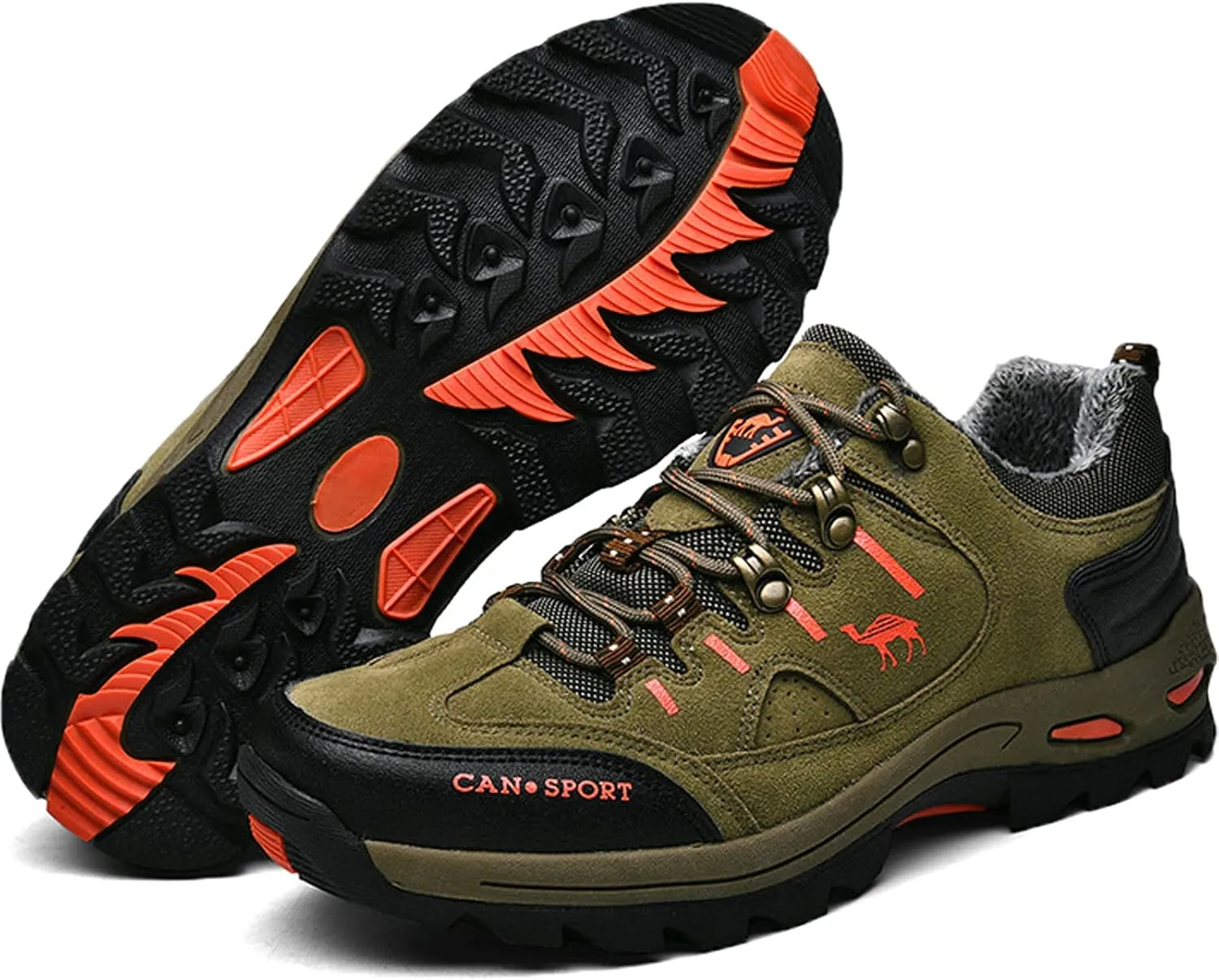 hongrenamz Men's Walking Shoes Waterproof Trekking Boots Low Rise Hiking Boots Trail Running Climbing Camping