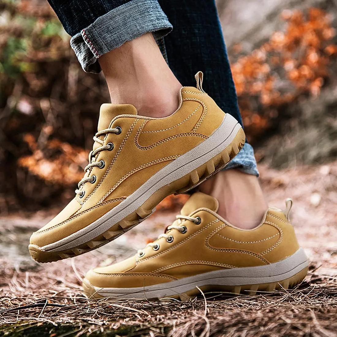 hongrenamz Walking Boots for Mens Womens Trekking Boots Waterproof Outdoor Hiking Climbing Fishing Lightweight Trainers
