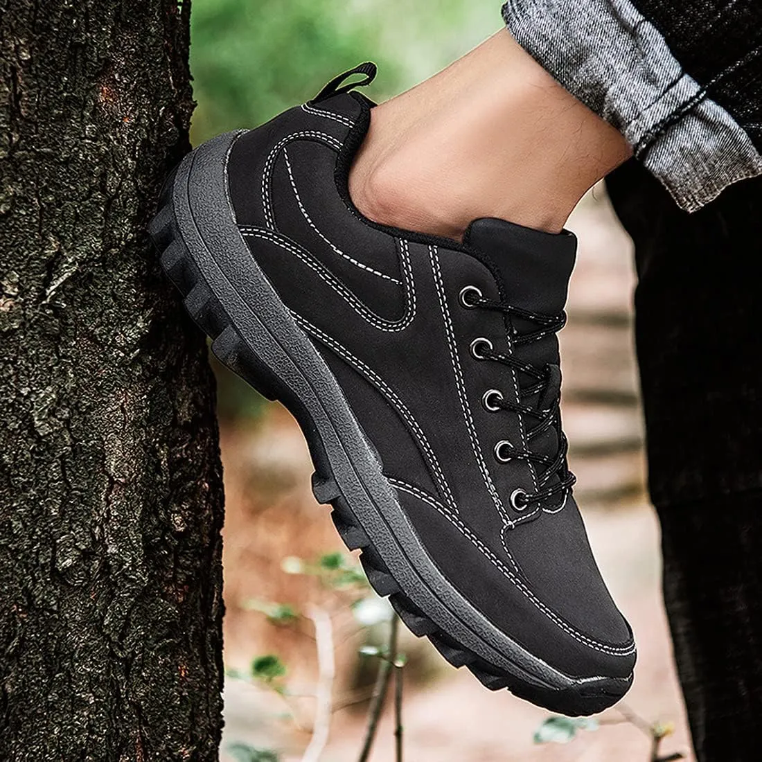 hongrenamz Walking Boots for Mens Womens Trekking Boots Waterproof Outdoor Hiking Climbing Fishing Lightweight Trainers