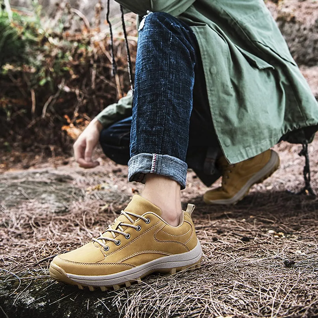hongrenamz Walking Boots for Mens Womens Trekking Boots Waterproof Outdoor Hiking Climbing Fishing Lightweight Trainers