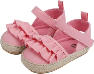 Infant Girls Ruffles Shoes First Walkers Shoes Summer Toddler Flat Sandals Baby Boy Apparel