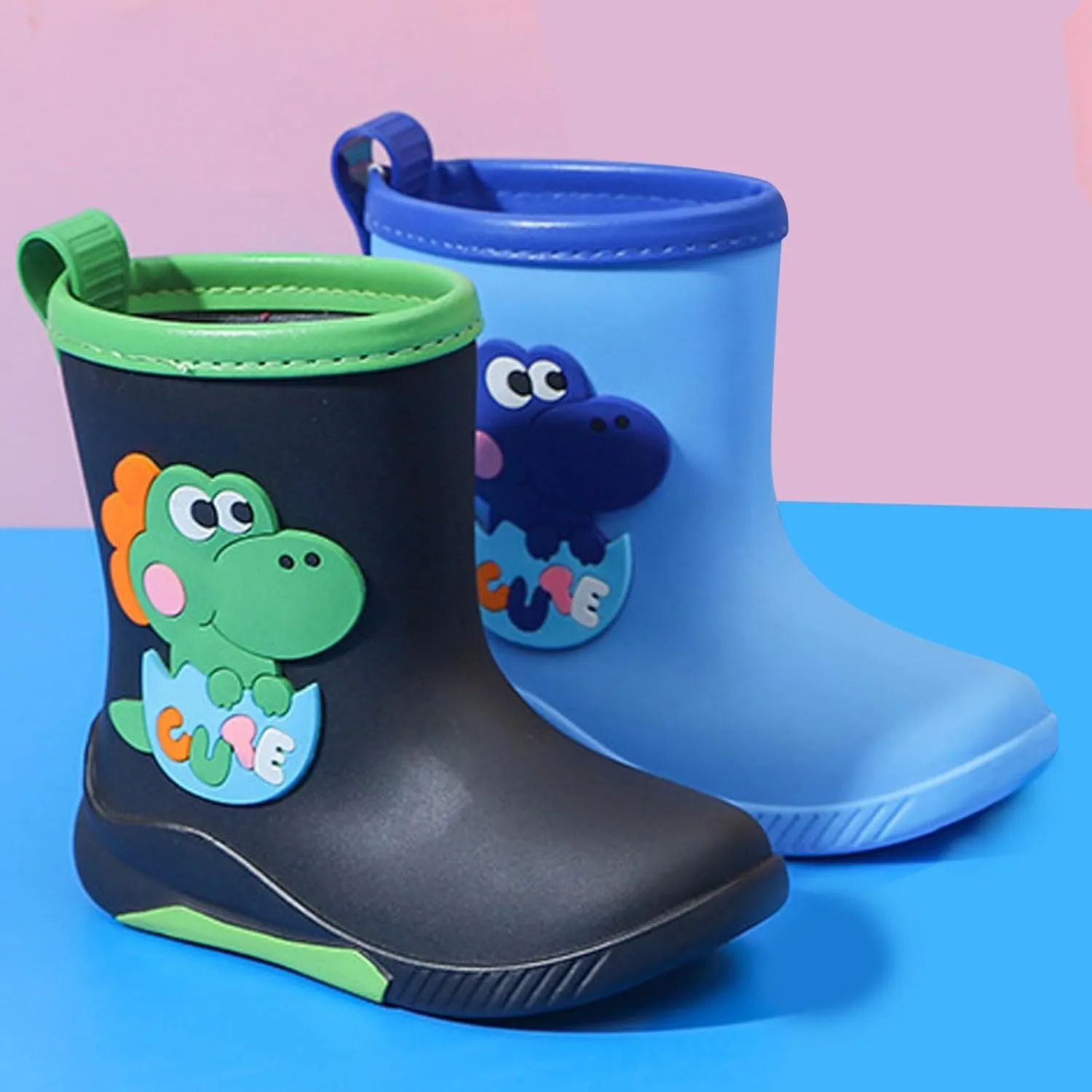 IWIHMIV Babys Rain Boots Children Waterproof Shoes Rain Boots for Kids Girls Dinosaur Rain Boots for Boys Toddler