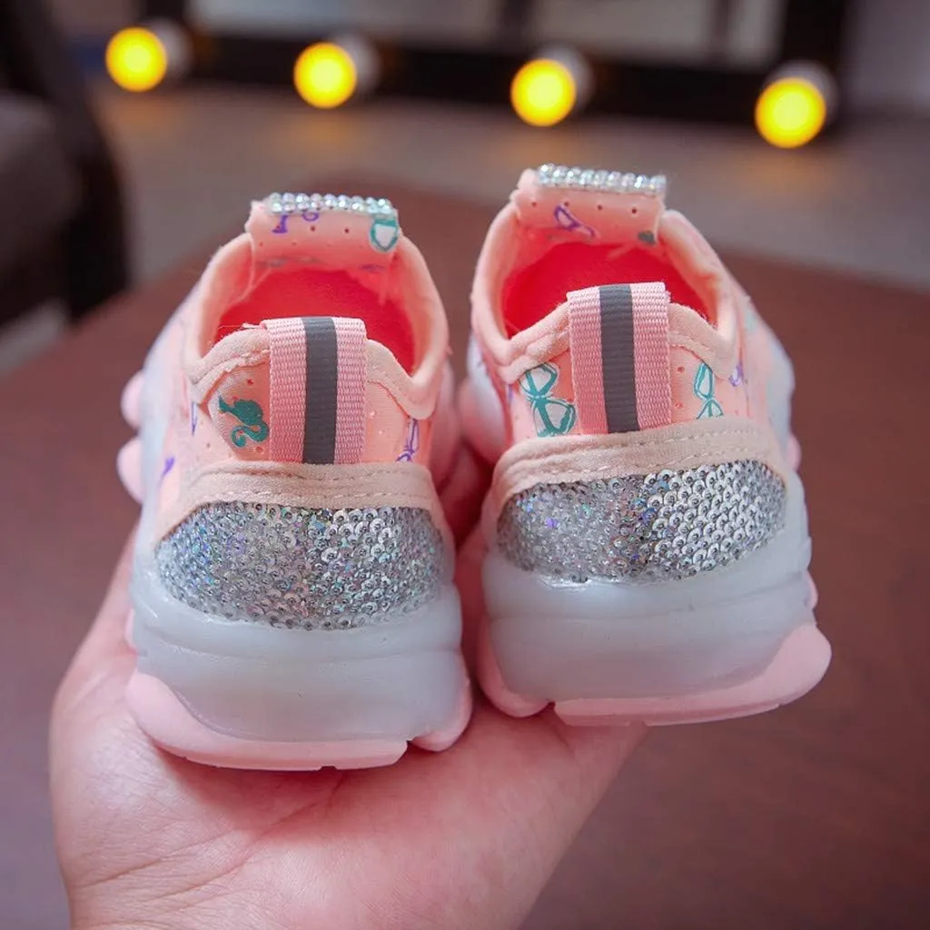IWIHMIV Kids Led Tennis Running Shoes Athletic Lightweight Sports Walking for Boys Girls Kids Athletic Shoes