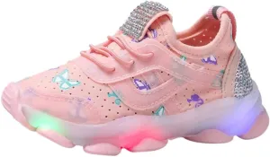 IWIHMIV Kids Led Tennis Running Shoes Athletic Lightweight Sports Walking for Boys Girls Kids Athletic Shoes