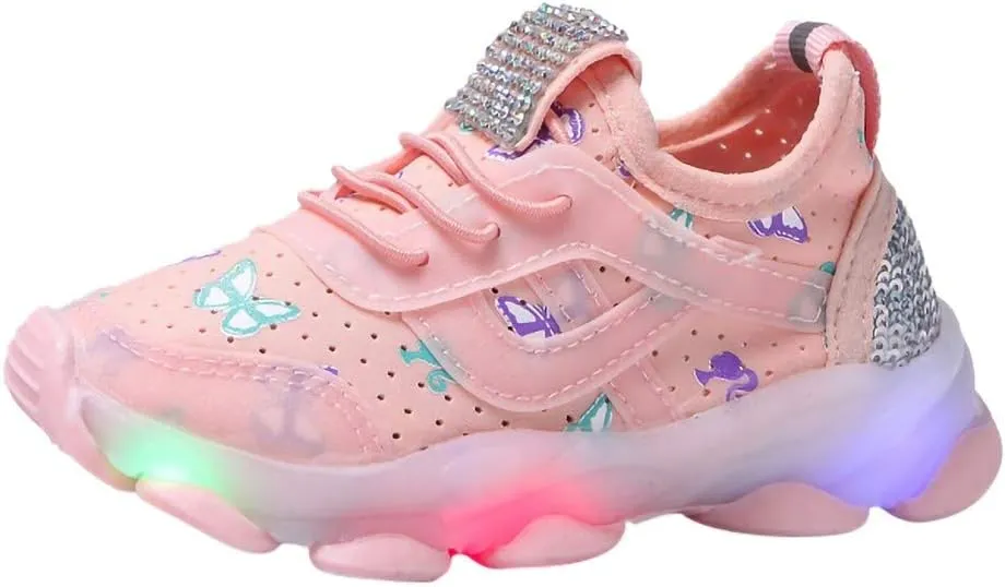 IWIHMIV Kids Led Tennis Running Shoes Athletic Lightweight Sports Walking for Boys Girls Kids Athletic Shoes