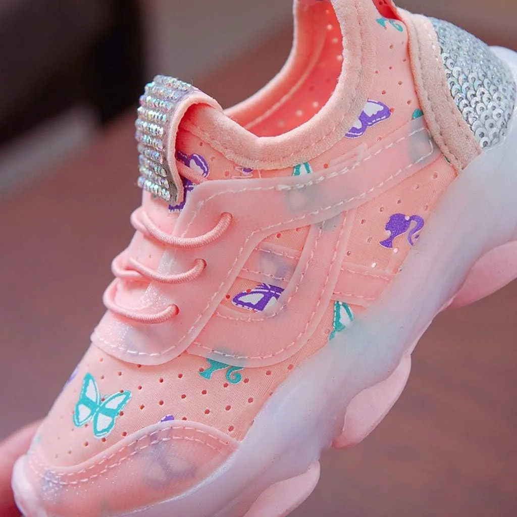 IWIHMIV Kids Led Tennis Running Shoes Athletic Lightweight Sports Walking for Boys Girls Kids Athletic Shoes