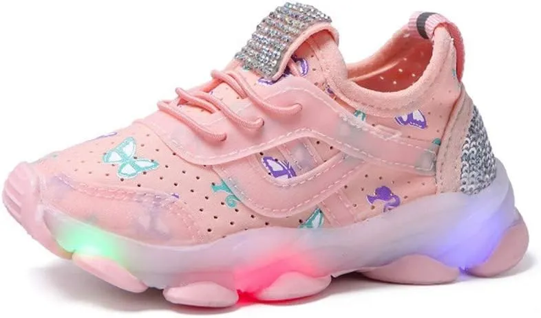 IWIHMIV Kids Led Tennis Running Shoes Athletic Lightweight Sports Walking for Boys Girls Kids Athletic Shoes