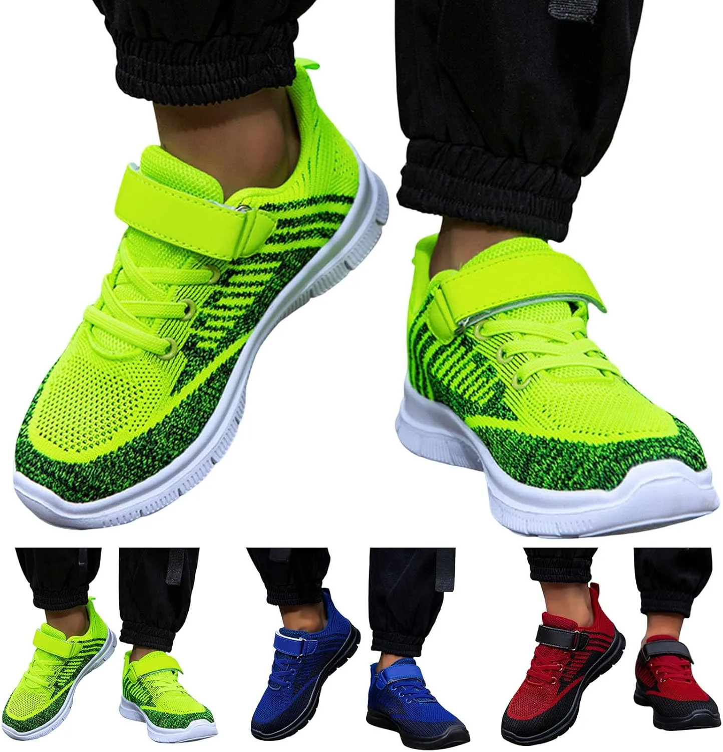 IWIHMIV Kids Walking Shoes Tennis Running Shoes Outdoor Breathable Lightweight Non-Slip Athletic Shoes for Boys Girls