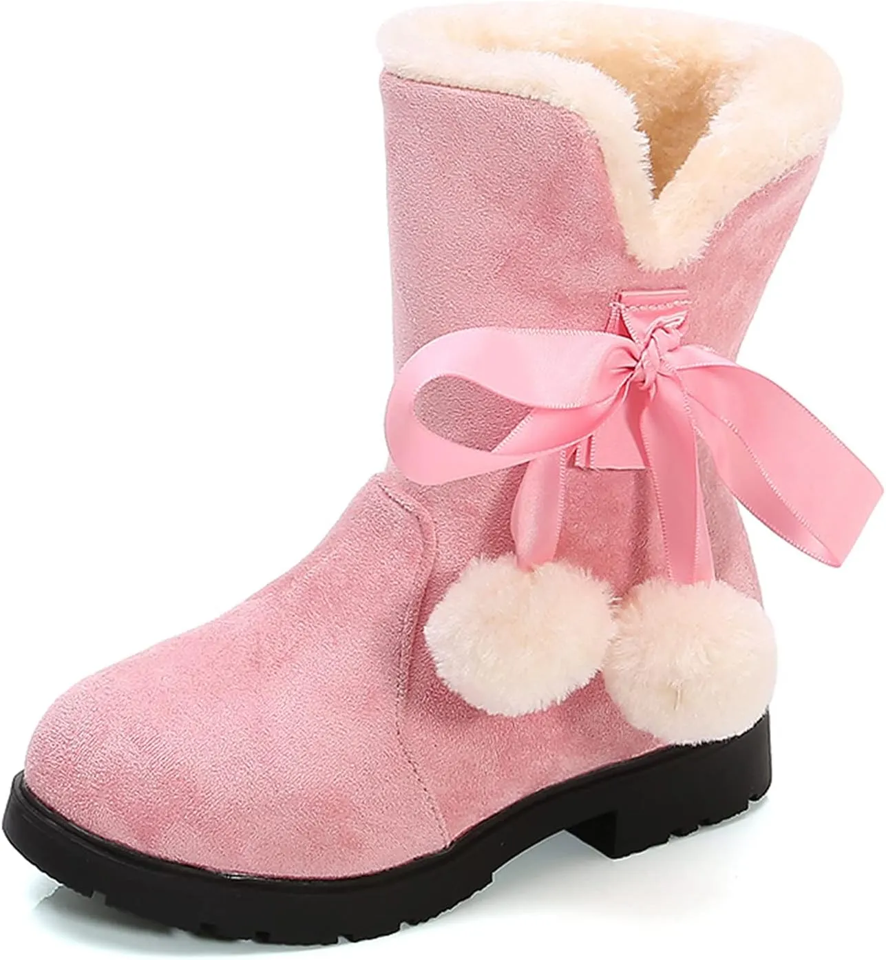 Kids Baby Girls Little Kid/Big Kid 4-12 Years Bowkont Cotton Boots Snow Boots Winter Soft Sole Warm Fur Princess Shoes