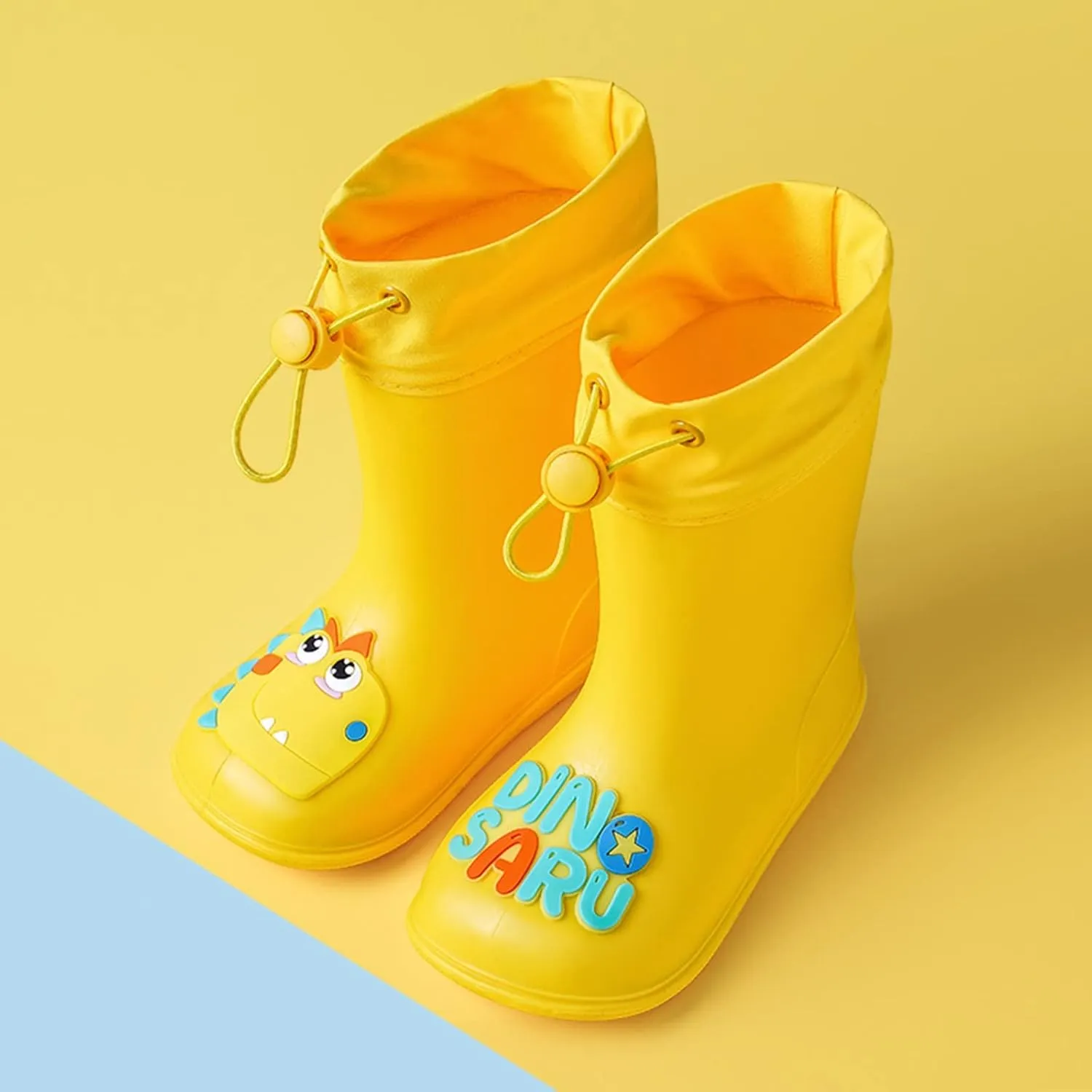 Kids Rain Boots for Boys Girls Waterproof Cute Dinosaur Rain Shoes Toddler Non Slip Easy-On Rubber Garden Boots