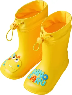 Kids Rain Boots for Boys Girls Waterproof Cute Dinosaur Rain Shoes Toddler Non Slip Easy-On Rubber Garden Boots