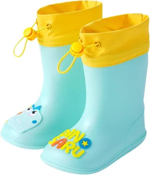 Kids Rain Boots for Boys Girls Waterproof Cute Dinosaur Rain Shoes Toddler Non Slip Easy-On Rubber Garden Boots