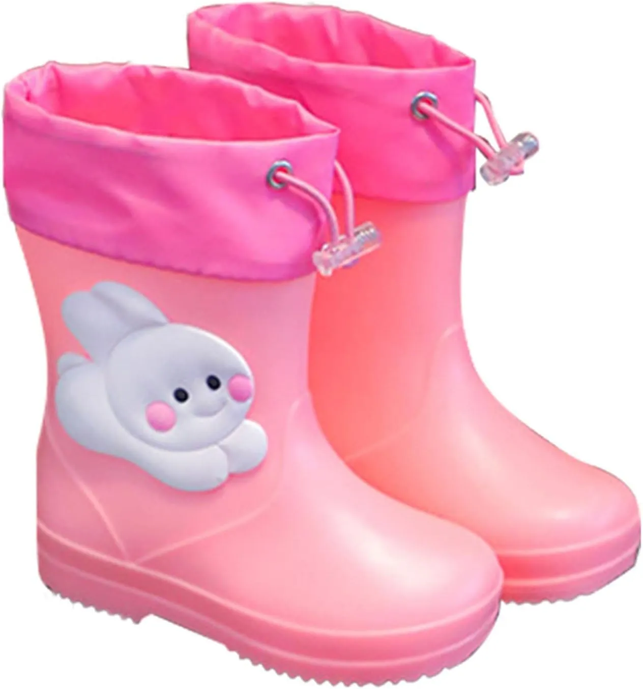 Kids Rain Boots for Boys Girls Waterproof Cute Rabbit Rain Shoes Toddler Rain Boots Non Slip Rubber Infant Snow Boots