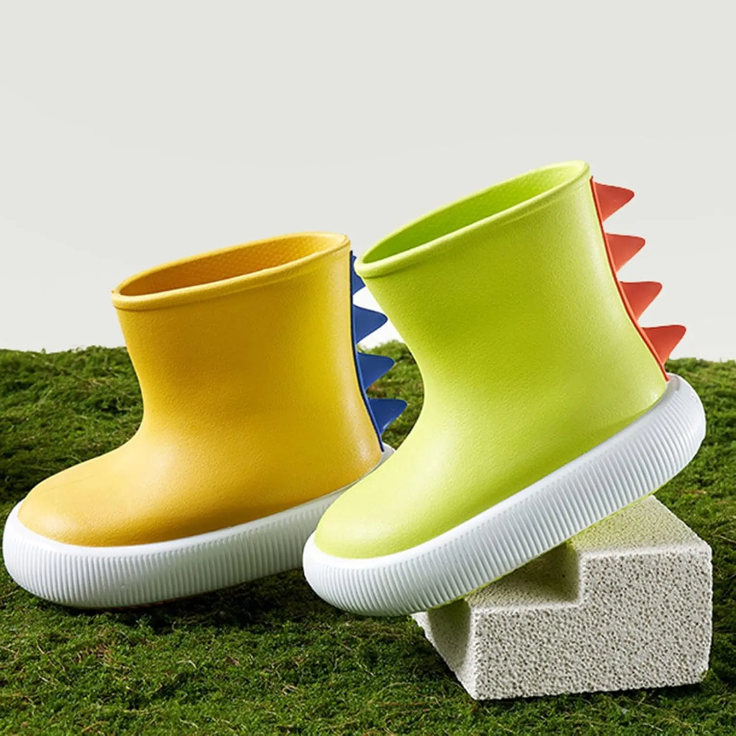Kids Rain Boots for Girls Boys Toddler Waterproof Rubber Boots Cute Dinosaur Printed Baby Rubber Water Kids Furry Boots