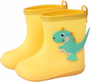 Kids Rain Boots for Girls Boys Toddler Waterproof Rubber Boots Cute Dinosaur Printed Water Boots Baby Water Shoes
