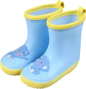 Kids Rain Boots, Toddler Rain Boots Waterproof Rubber Kids Rain Boots for Girls Boys with Fun Patterns Water Shoes