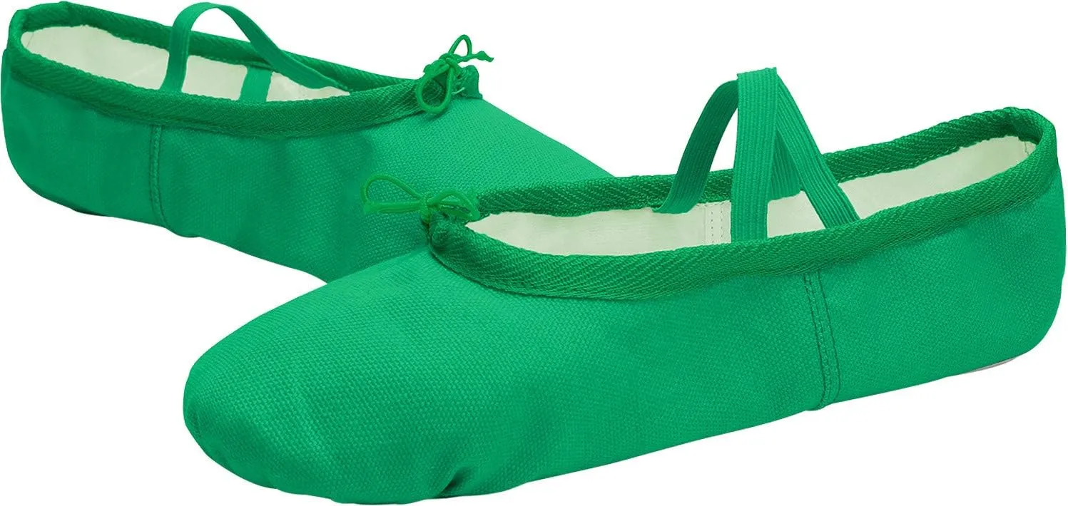 L-RUN Girls Ballet Shoes Soft Womens Dance Shoes Canvas Ballet Slipper for Daily Wear Yoga Shoe Flat