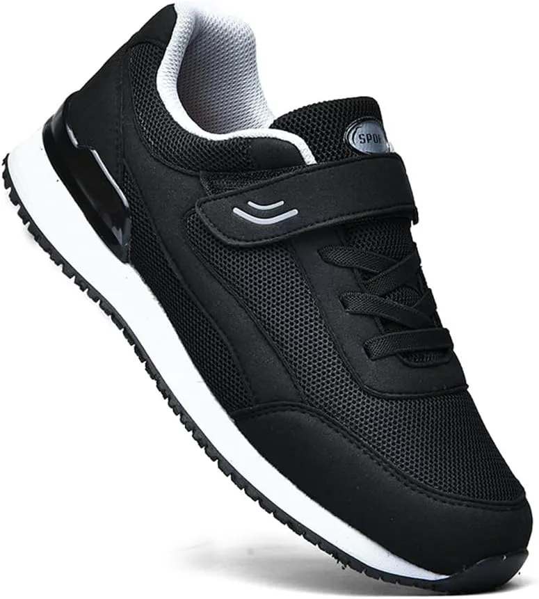 LEADER SHOW Men Elderly Casual Comfortable Walking Shoes Lightweight Safety Flats Non-Slip Strap Sneakers