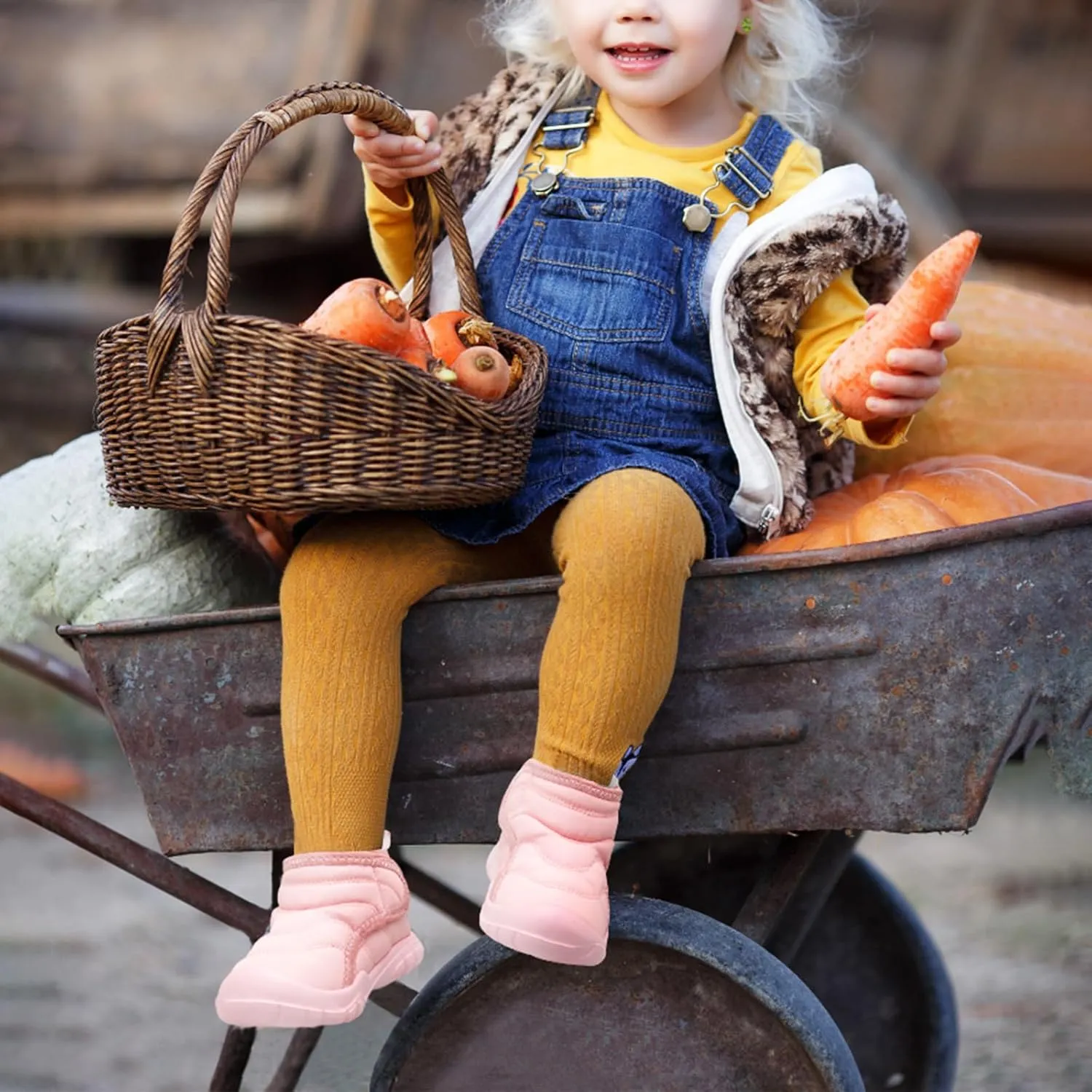 LeIsfIt Toddler Boots Girls Boys Wide Winter Boots Cozy Fleece Winter Shoes Indoor Outdoor Warm Shoes