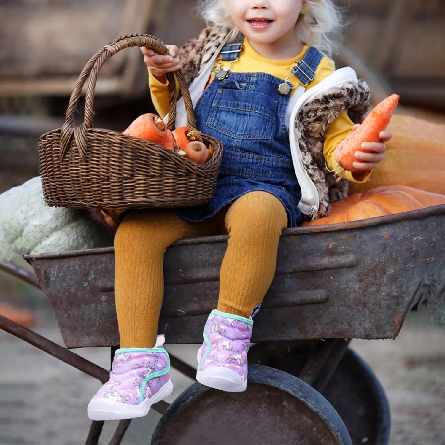 LeIsfIt Toddler Boots Girls Boys Wide Winter Boots Cozy Fleece Winter Shoes Indoor Outdoor Warm Shoes