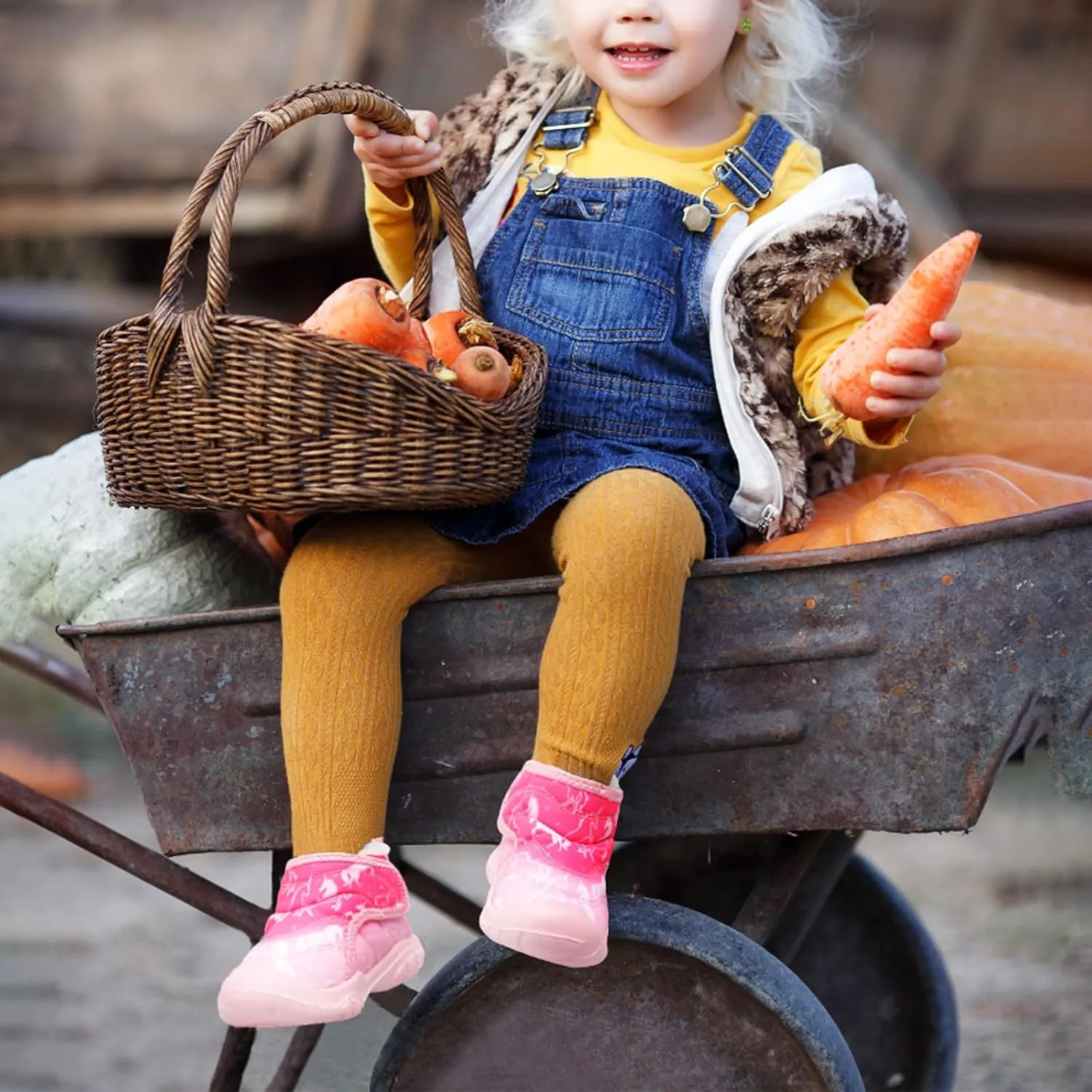 LeIsfIt Toddler Boots Girls Boys Wide Winter Boots Cozy Fleece Winter Shoes Indoor Outdoor Warm Shoes