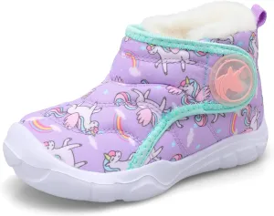 LeIsfIt Toddler Boots Girls Boys Wide Winter Boots Cozy Fleece Winter Shoes Indoor Outdoor Warm Shoes