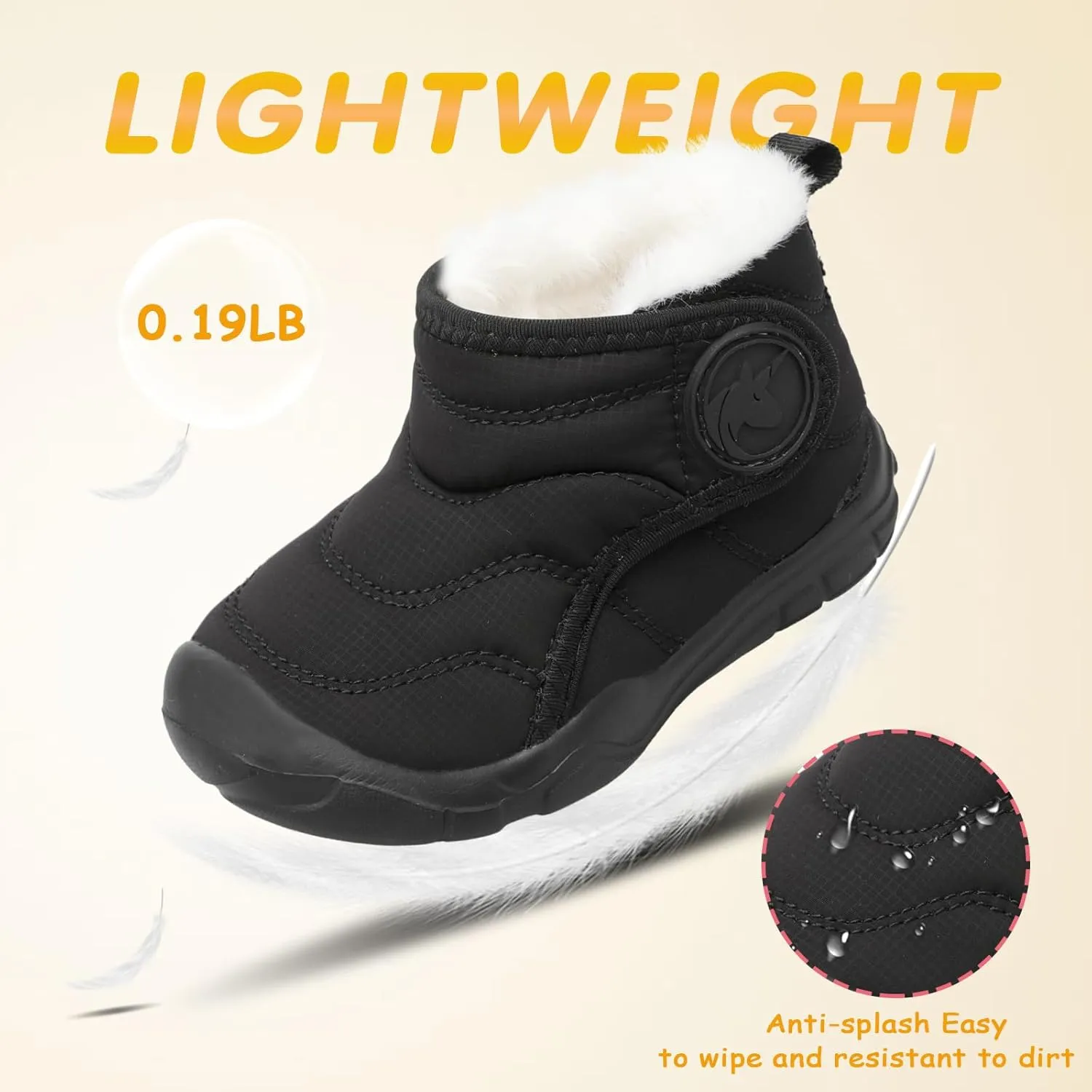 LeIsfIt Toddler Boots Girls Boys Wide Winter Boots Cozy Fleece Winter Shoes Indoor Outdoor Warm Shoes