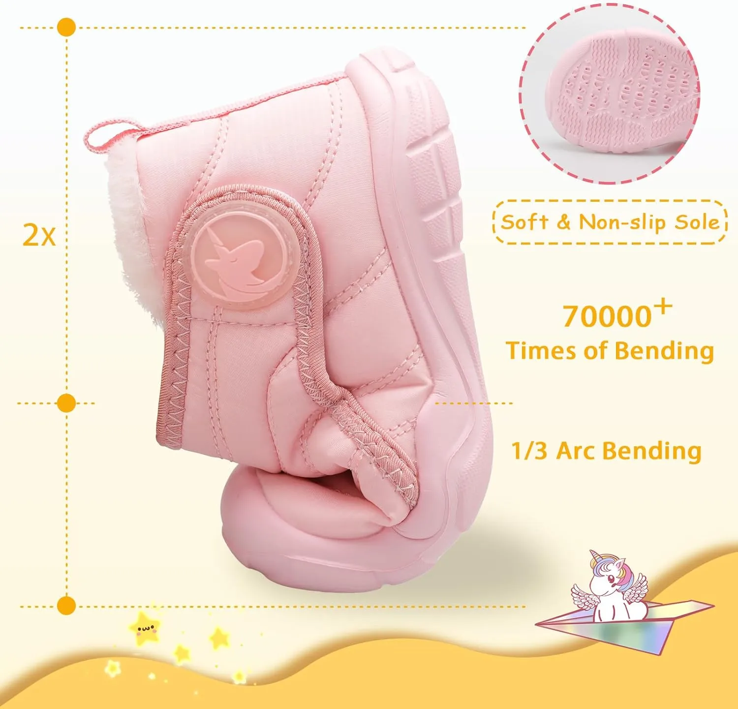 LeIsfIt Toddler Boots Girls Boys Wide Winter Boots Cozy Fleece Winter Shoes Indoor Outdoor Warm Shoes