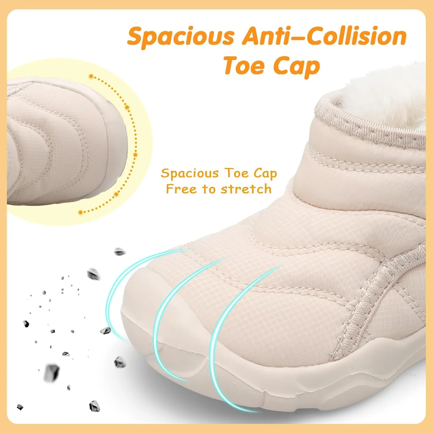 LeIsfIt Toddler Boots Girls Boys Wide Winter Boots Cozy Fleece Winter Shoes Indoor Outdoor Warm Shoes