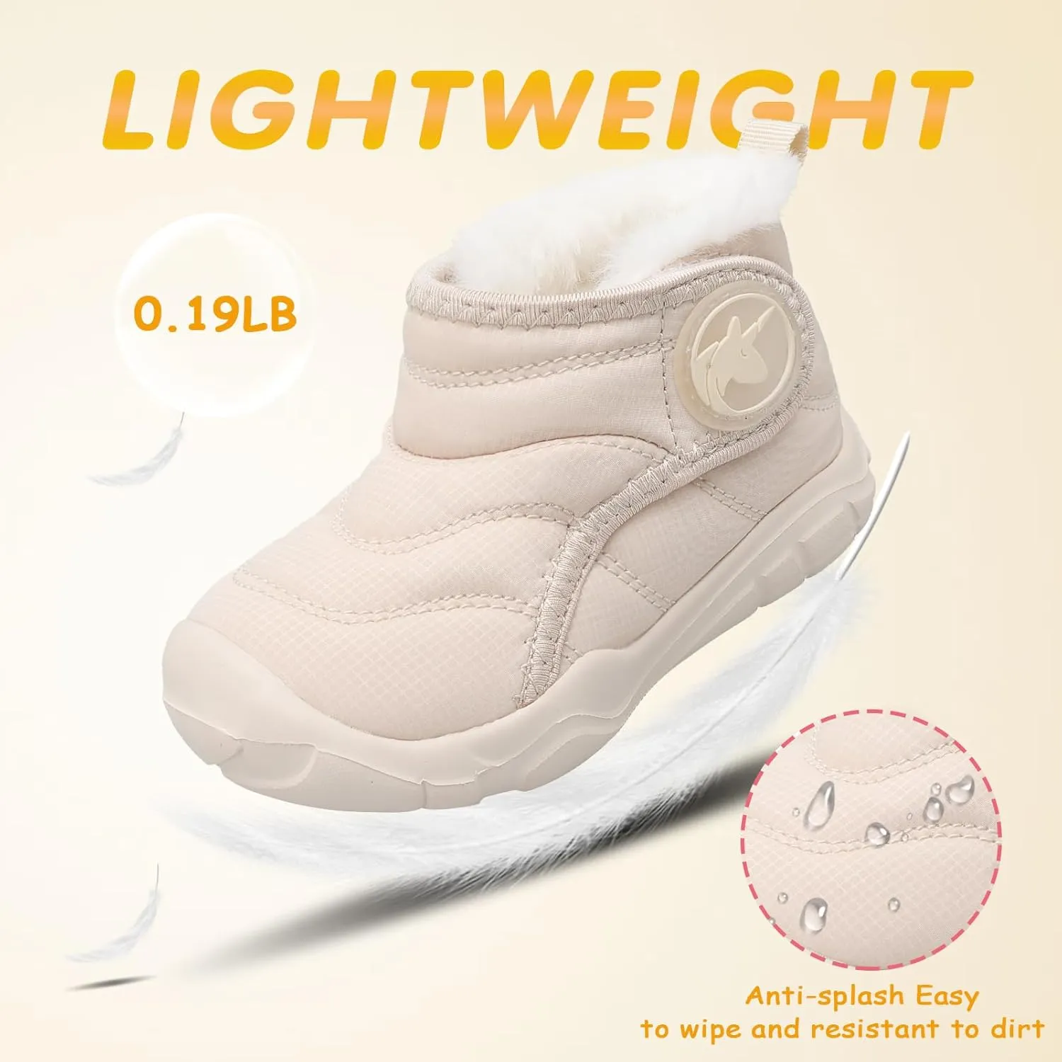 LeIsfIt Toddler Boots Girls Boys Wide Winter Boots Cozy Fleece Winter Shoes Indoor Outdoor Warm Shoes