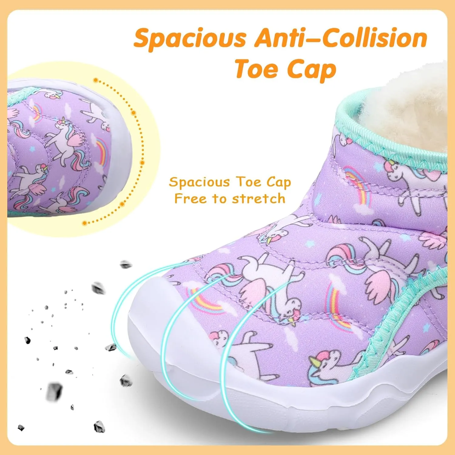 LeIsfIt Toddler Boots Girls Boys Wide Winter Boots Cozy Fleece Winter Shoes Indoor Outdoor Warm Shoes