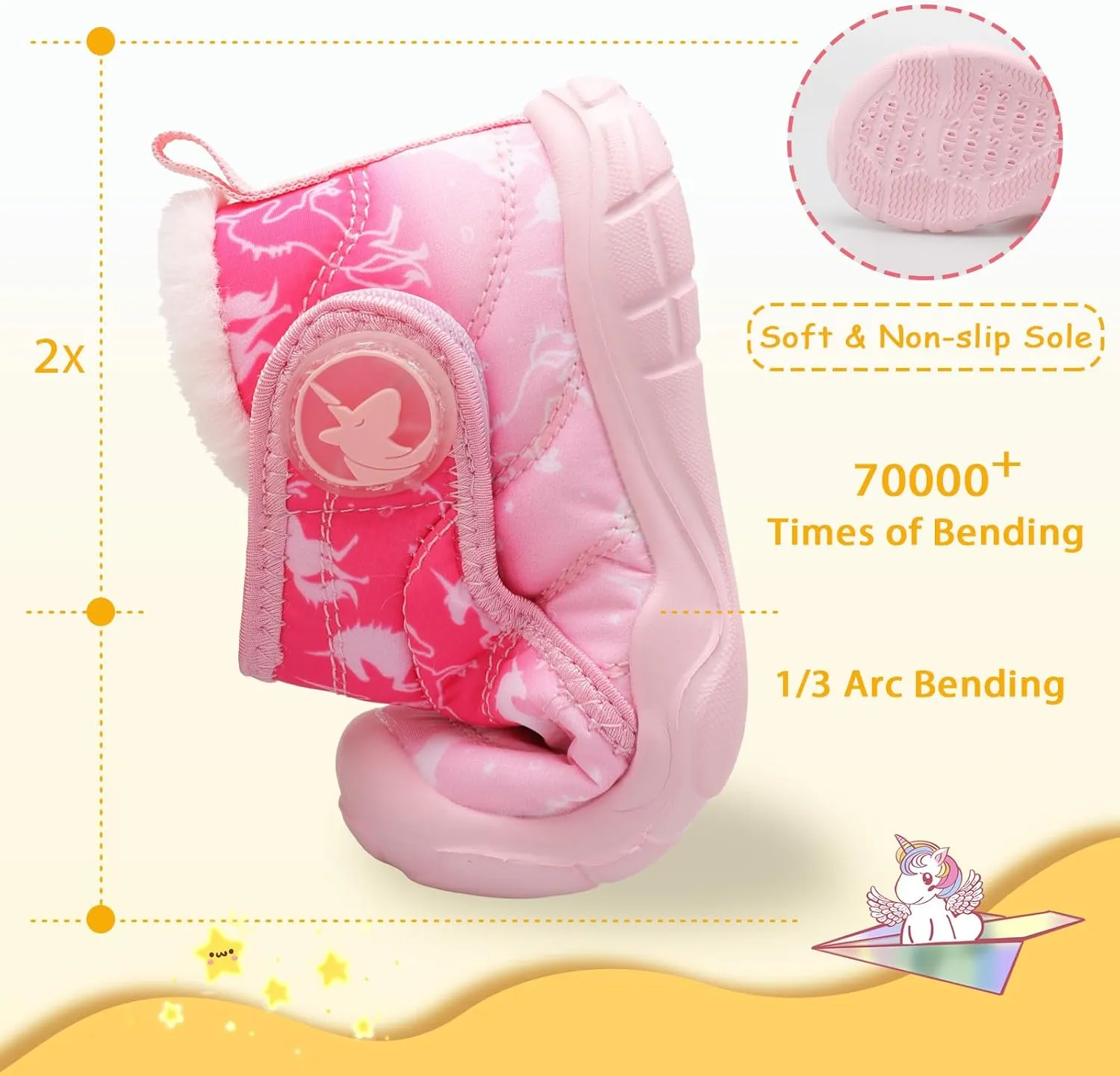 LeIsfIt Toddler Boots Girls Boys Wide Winter Boots Cozy Fleece Winter Shoes Indoor Outdoor Warm Shoes