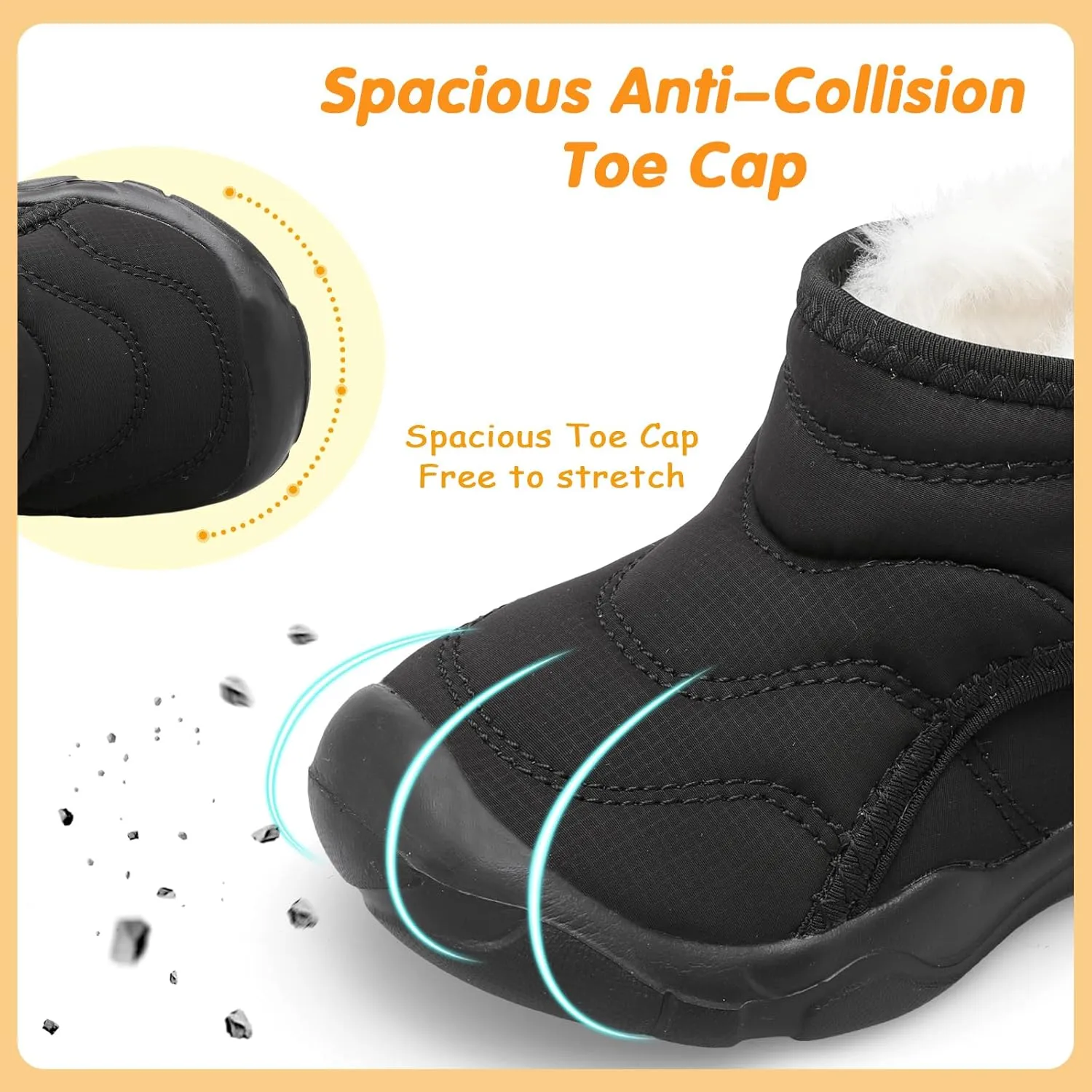 LeIsfIt Toddler Boots Girls Boys Wide Winter Boots Cozy Fleece Winter Shoes Indoor Outdoor Warm Shoes