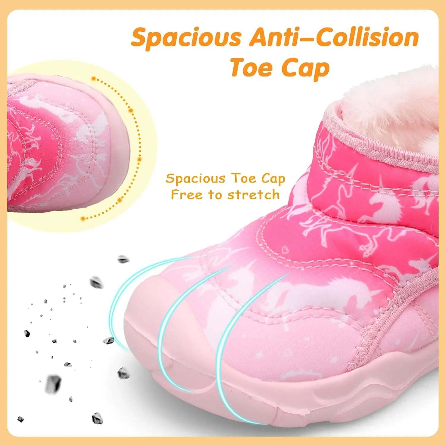 LeIsfIt Toddler Boots Girls Boys Wide Winter Boots Cozy Fleece Winter Shoes Indoor Outdoor Warm Shoes