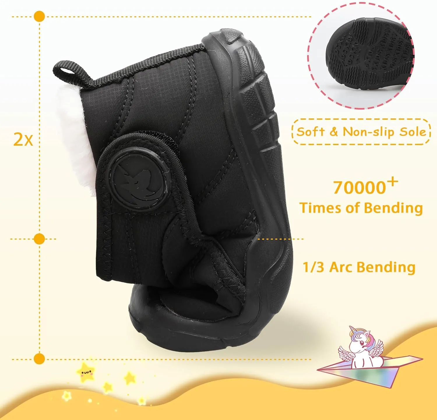 LeIsfIt Toddler Boots Girls Boys Wide Winter Boots Cozy Fleece Winter Shoes Indoor Outdoor Warm Shoes