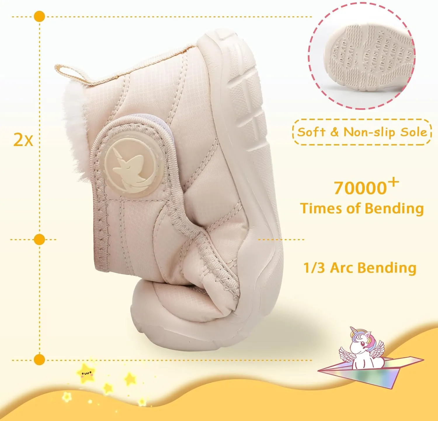 LeIsfIt Toddler Boots Girls Boys Wide Winter Boots Cozy Fleece Winter Shoes Indoor Outdoor Warm Shoes