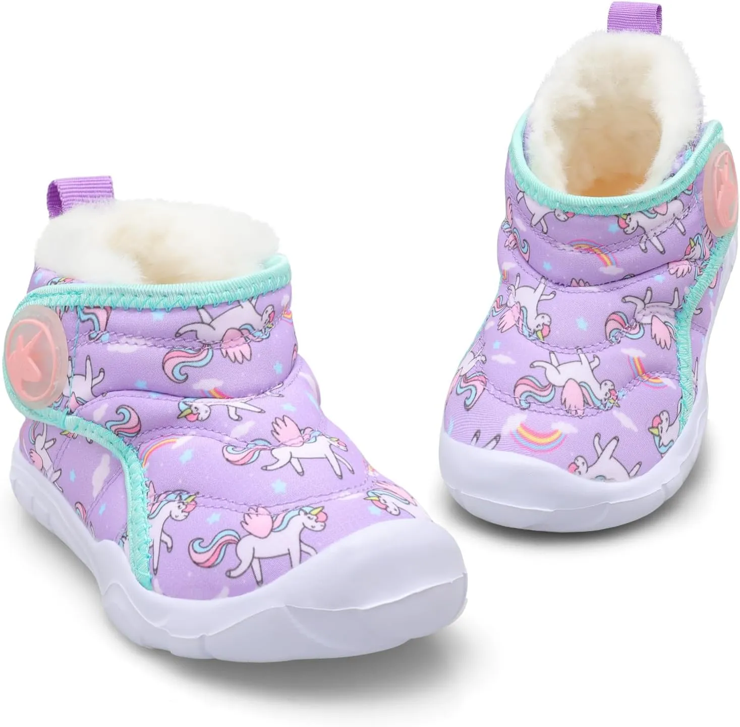 LeIsfIt Toddler Boots Girls Boys Wide Winter Boots Cozy Fleece Winter Shoes Indoor Outdoor Warm Shoes